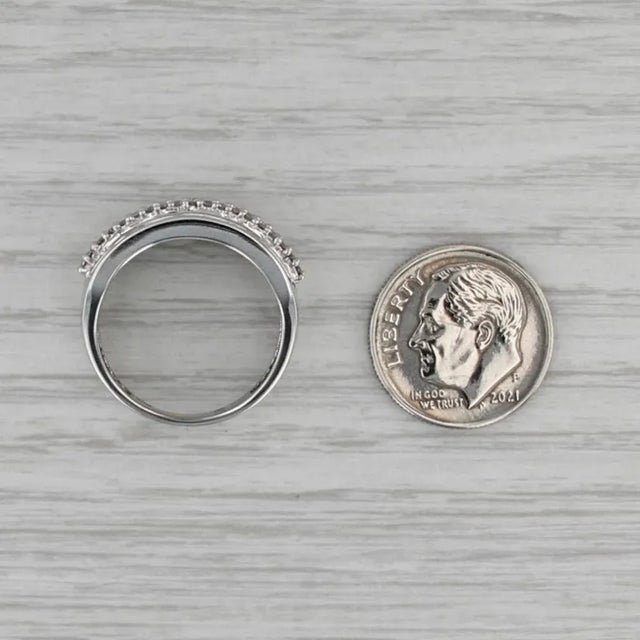 2010s 0.47ctw Diamond Band 14k White Gold Size 7 Wedding Anniversary Ring, Size 7 For Sale - Image 5 of 9