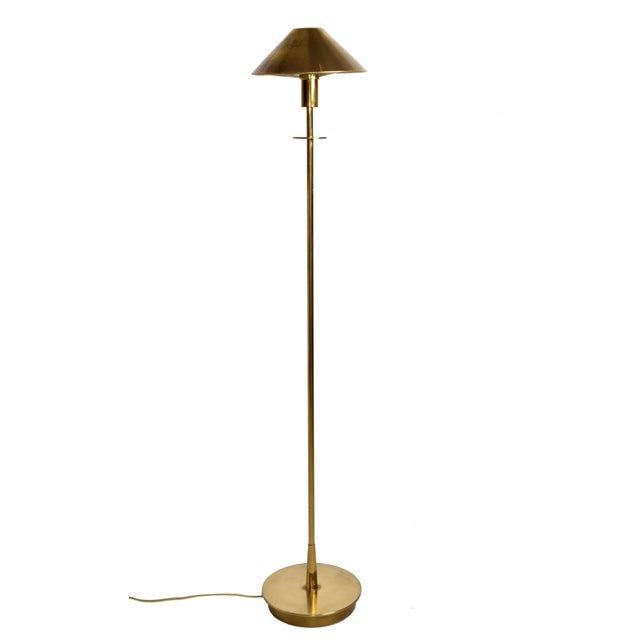 Mid-Century Modern Vintage Maison Jansen Style Mid-Century Modern Patinated Brass Steel Floor Lamp For Sale - Image 3 of 15