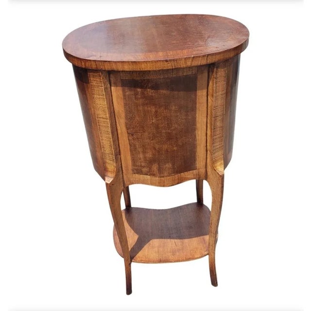 French Louis XV Style Brass Ormolu Mahogany 2-Tier 3-Drawer Oval Side Table For Sale In Washington DC - Image 6 of 8