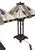 Decorative pair of late 20th century American table lamps in the Arts & Crafts style, each featuring a stained-glass style...