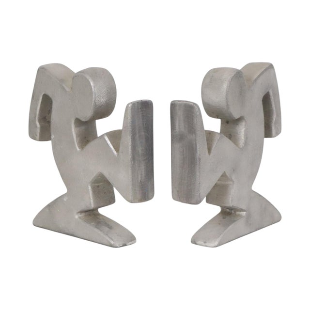 Metal La Linea Bookends by Osvaldo Cavandoli, 1970s, Set of 2 For Sale - Image 13 of 16
