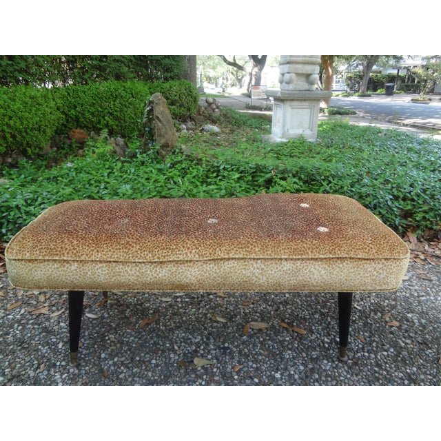 Wood Vintage French Modern Curved Bench After André Arbus For Sale - Image 7 of 12