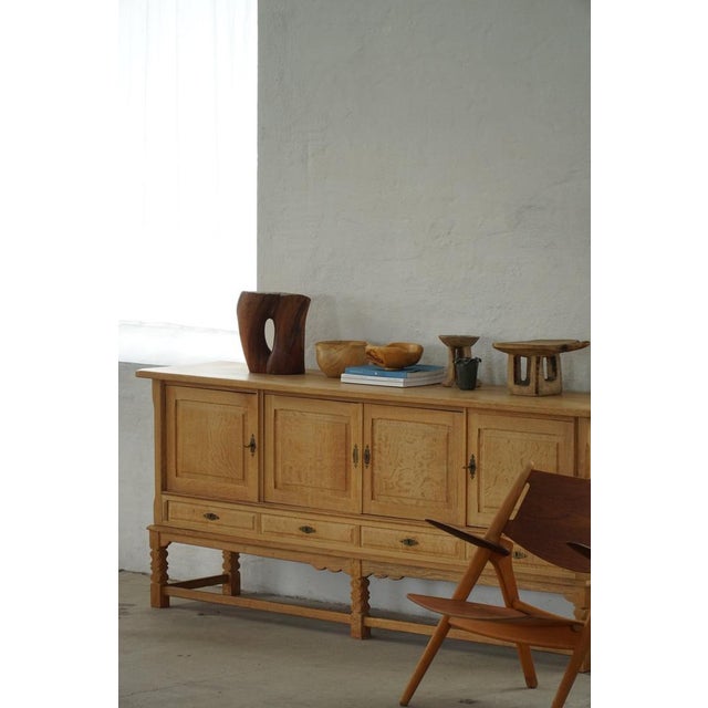 Mid-Century Modern Brutalist Sideboard in Oak by Henning Kjærnulf, 1960s For Sale - Image 10 of 18