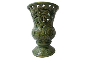Green Majolica Vase