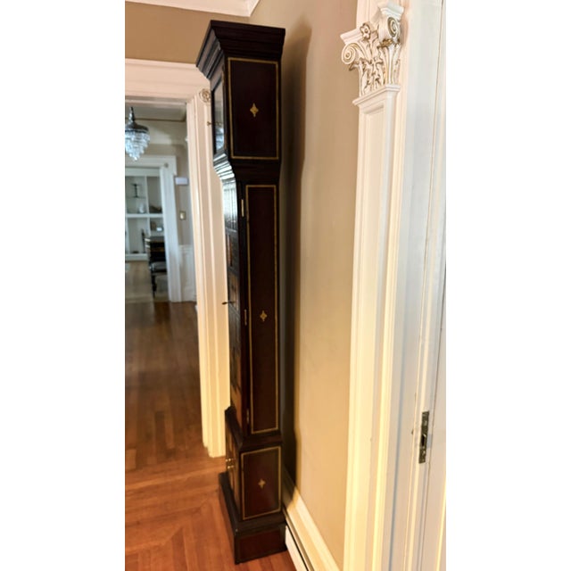 1990s Late 1990s Maitland-Smith Grandfather Clock With Bookspline Leather Detailing For Sale - Image 5 of 11