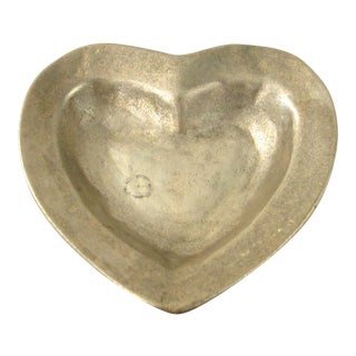 Vintage Brass Heart Dish For Sale