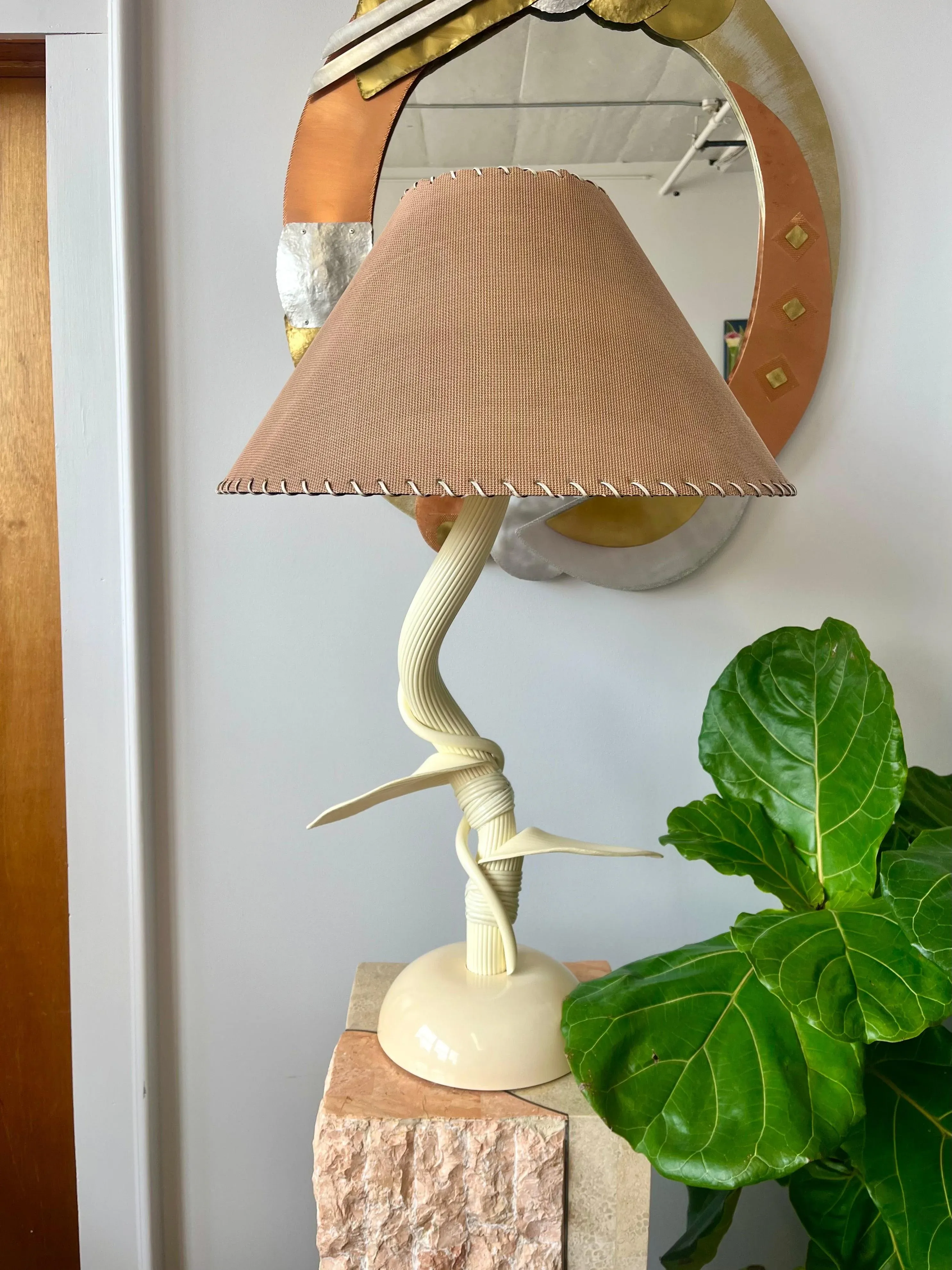 Vintage 1970s Olympia Leaf & Vine Table Lamp | Chairish