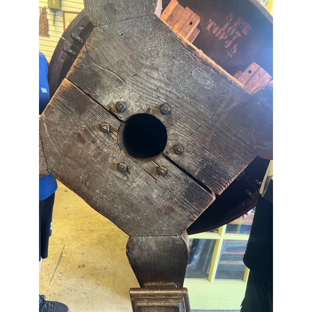 Late 19th Century Vintage Oak Round Pedestal Dining Table With Splayed Feet For Sale - Image 5 of 12