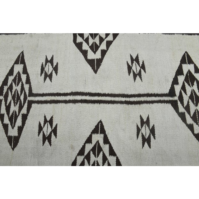 White 1970s Vintage Turkish Handmade Wool Cotton White Runner Rug For Sale - Image 8 of 11