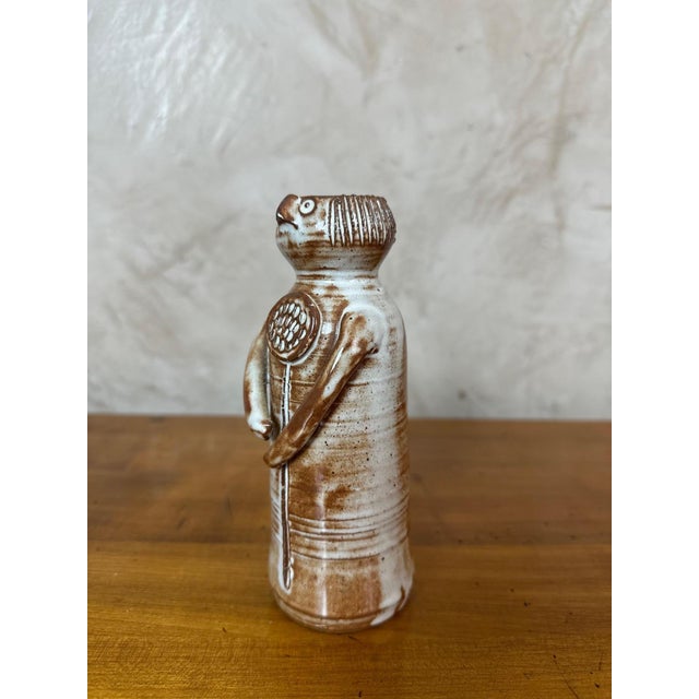 Superb ceramic soliflore vase, signed Jacques Pouchain for the Dieulefit workshop, dating from the 1950s–1960s. This...