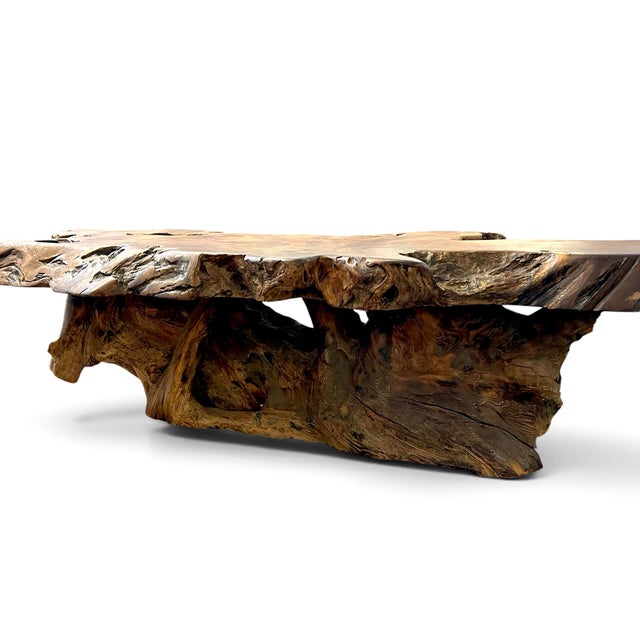 Mid-Century Modern 1970s Mid Century Modern Burlwood Organic Sculptural Coffee Table For Sale - Image 3 of 7