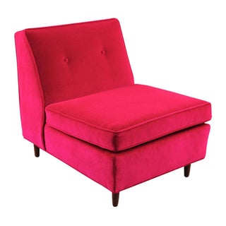 Vibrant Pink 1960s Velvet Slipper Chair For Sale