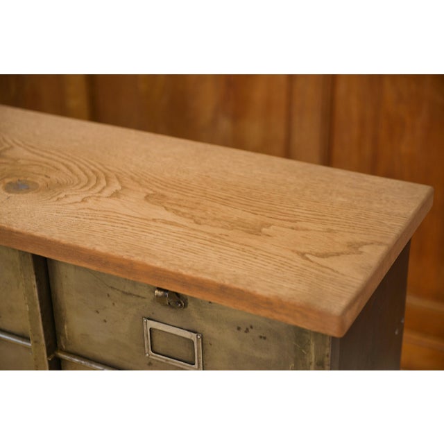Strafor Six-Column Filing Cabinet with Oak Top by Strafor, 1950s For Sale - Image 4 of 16