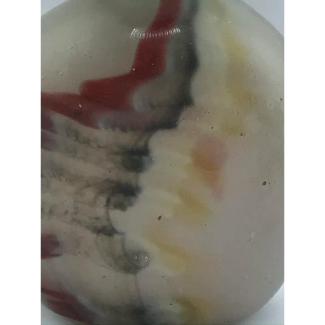 Vintage Beijing Glass Snuff Bottle With Colorful Striations For Sale - Image 9 of 13