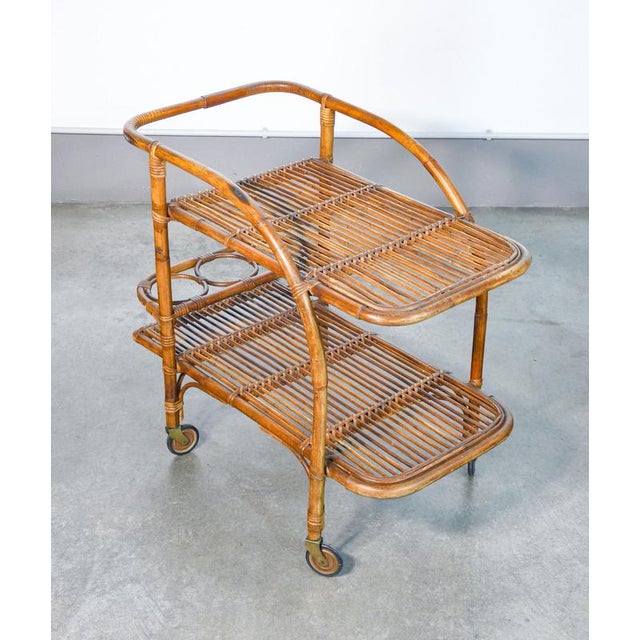 Brown Vintage Italian Food Trolley, 1970s For Sale - Image 8 of 18