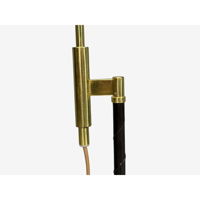 Metal 1950s Möllers Armatur Eskilstuna, Floor Lamp, Leather, Brass For Sale - Image 7 of 10