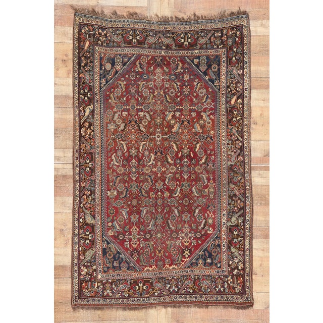 Early 20th Century Antique Persian Shiraz Rug, 04'07 X 07'03 For Sale - Image 9 of 10