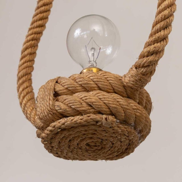 1960s French Rope Pendant Lights by Audoux Minet - a Pair For Sale - Image 9 of 12