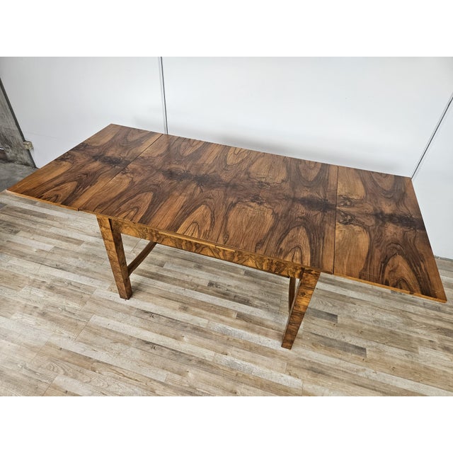 Vintage Extendable Art Deco Table in Olive Root, 1940 For Sale - Image 11 of 18