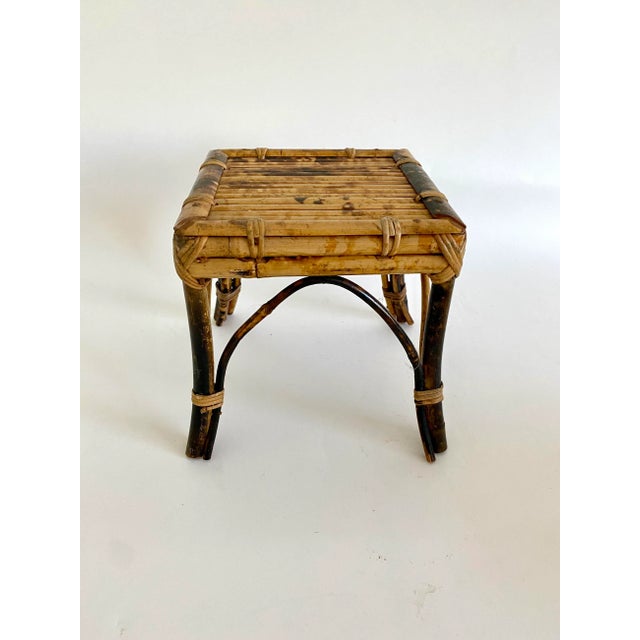 Tortoiseshell Bamboo Plant Stand Riser For Sale - Image 4 of 9