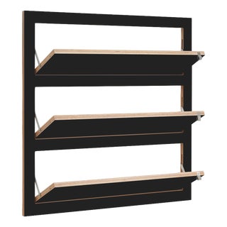 80×80-3 Fläpps Shoe Shelf in Black from Ambivalenz For Sale