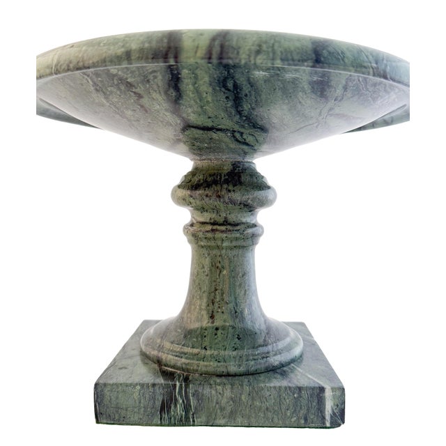 Italian Neoclassical Tazza or Pedestal Bowl of Figured Green Marble For Sale - Image 9 of 9