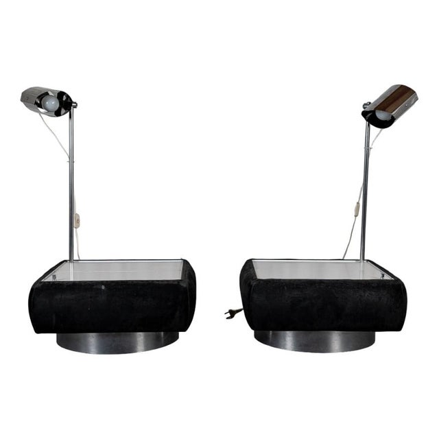 Side Tables with Integrated Lamp, 1980s, Set of 2 For Sale - Image 12 of 12