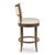 This swivel bar stool features a curved crest rail incised with welted upholstery over an upholstered seat that is...