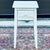 Antique Distressed White Painted Splayed Leg Tall Nightstand With Single Drawer For Sale - Image 4 of 12