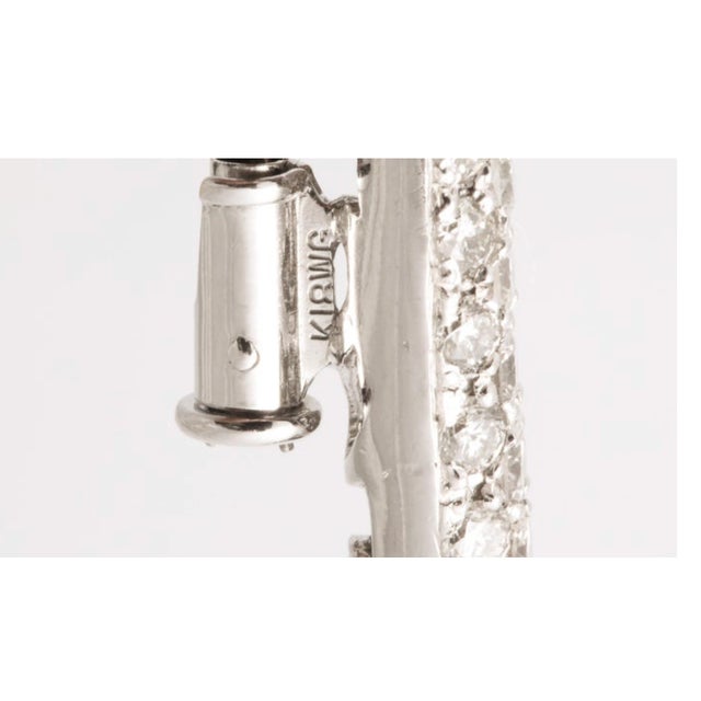 Diamond Calla Lilly Brooch 18 Kt. White Gold For Sale - Image 9 of 10