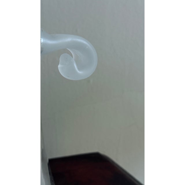 Vintage Postmodern Glass Punch Bowl Set With Frosted Accents, Handles, and Ladle - 10pcs For Sale - Image 9 of 16