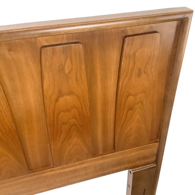 Brown Mid-Century Modern Walnut Headboard, Queen For Sale - Image 8 of 12