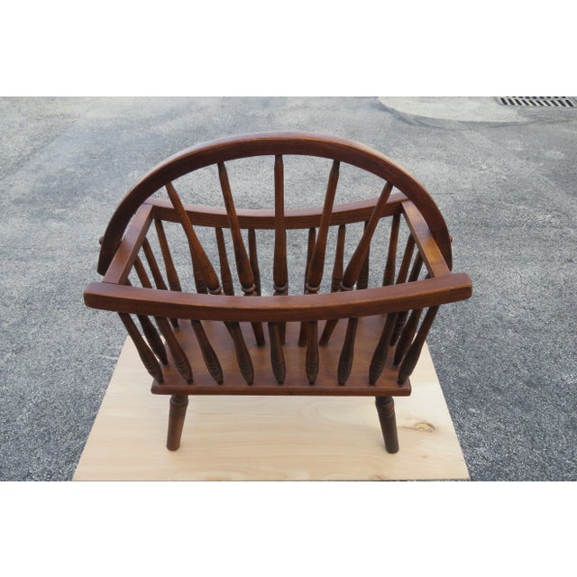 Solid Oak Vintage Newspaper Stand Magazine Rack For Sale - Image 13 of 13