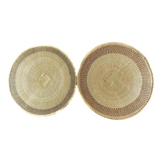Early 20th Century 2 Tonga Binga Baskets 20-21 Inch For Sale