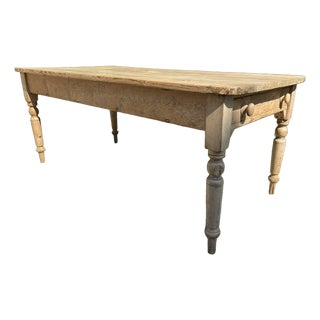 Antique 8-Seater Pine Farmhouse Dining Table, 1900s For Sale