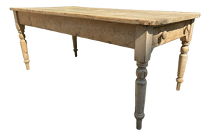 Antique 8-Seater Pine Farmhouse Dining Table, 1900s