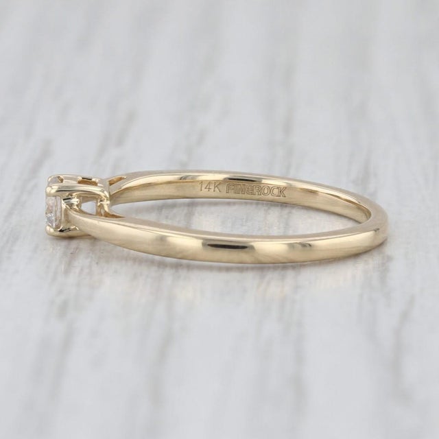 Gold 0.16ctw Diamond Solitaire Engagement Ring 14k Yellow Gold Size 6.25 Promise For Sale - Image 8 of 8
