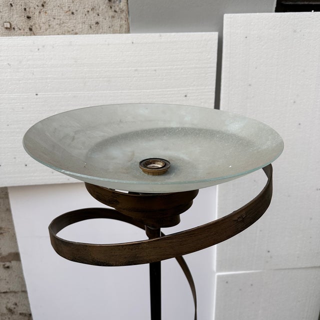 Art Deco Style Floor Lamp in Marbled Glass and Iron, Italy, 1970s For Sale - Image 11 of 18