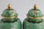VTG Pair of Chinese Cloisonne Urn Vases in Gorgeous Green For Sale - Image 4 of 10