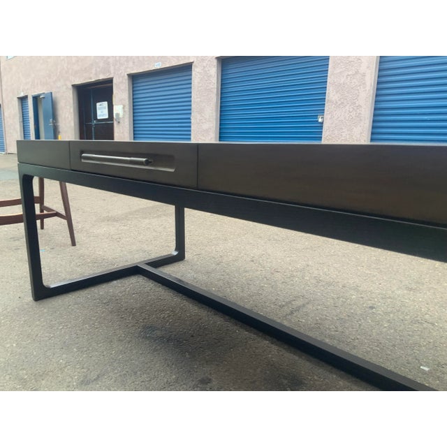 Modern Oak and Walnut Desk With Custom Finish For Sale - Image 4 of 8