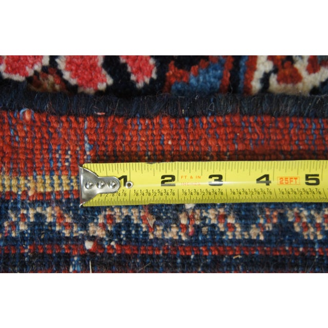 Red Large Vintage Hand Knotted Oriental Geometric Wool Area Rug Carpet 10' X 14' For Sale - Image 8 of 12