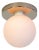 Globe Flush Mount Polished Nickel, 5 Inch Glass Globe, by Research.Lighting, Modern, Minimal For Sale