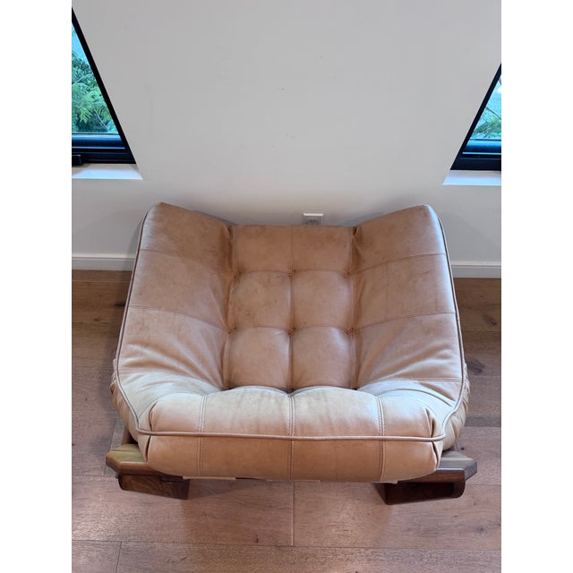 2020s Lawson Fenning Ojai Lounge Chair in Portola Oak Wood (Walnut) & Ojai Leather (Deer Tan) For Sale - Image 5 of 15