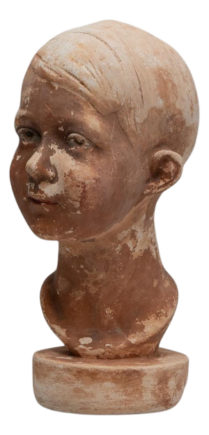 1920s French Plaster Bust of Boy