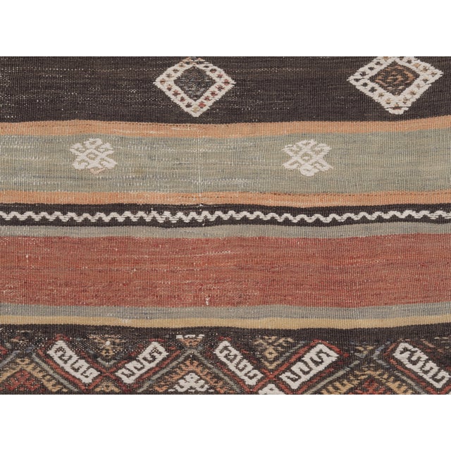 1970s Vintage Handmade Wool Cotton Beige Area Rug For Sale - Image 11 of 11