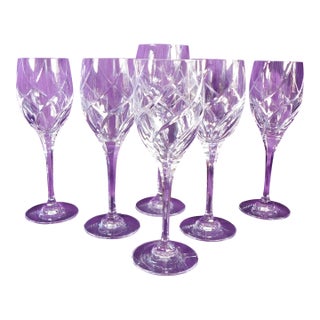 1980s Mikasa Olympus Set of Five Goblets Plus One Imperial Goblet For Sale