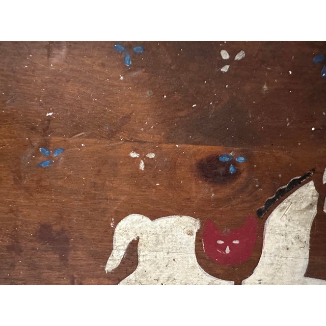 Brown Vintage 1970s Century Folk Art/Farmhouse Wooden Step Stool For Sale - Image 8 of 12