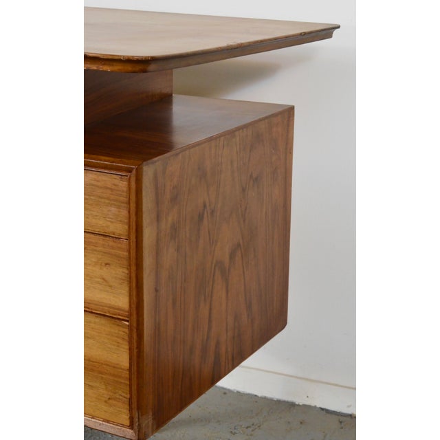 Mid-Century Modern Mid-Century Modern Danish Walnut and Brass Desk by Alfred Cox, 1960s For Sale - Image 3 of 11