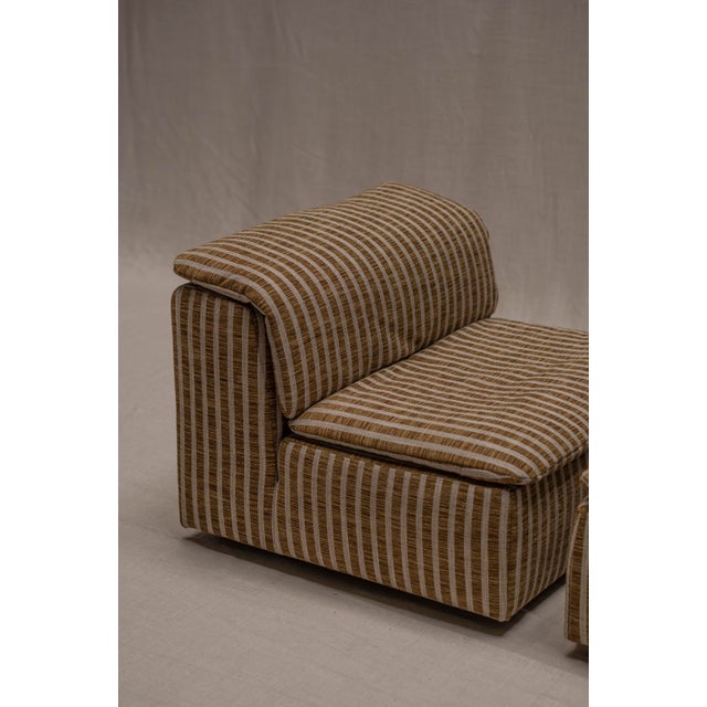 Forest Green Set of Striped Easy Chair and Ottoman, 1970s For Sale - Image 8 of 18