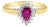 Pear Shaped Ruby Diamond Halo Ring, Size 5 For Sale